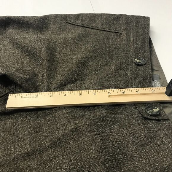 J. Jill Pant Womens 10 Brown Herringbone Tweed Look Mid Rise Flare Leg Pockets - Picture 9 of 11